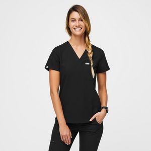 Figs Black Casma Scrub Top